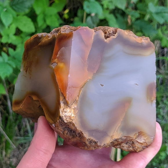 *SOLD* Large natural Agate abstract cut stone bookend 973g - Picture 9 of 12